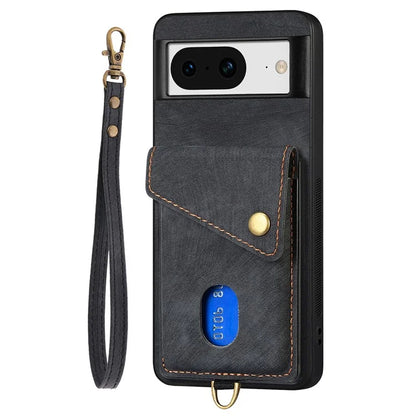 D1 For Google Pixel 8 Cell Phone Case Retro Card Holder Kickstand Cover