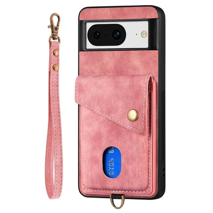 D1 For Google Pixel 8 Cell Phone Case Retro Card Holder Kickstand Cover