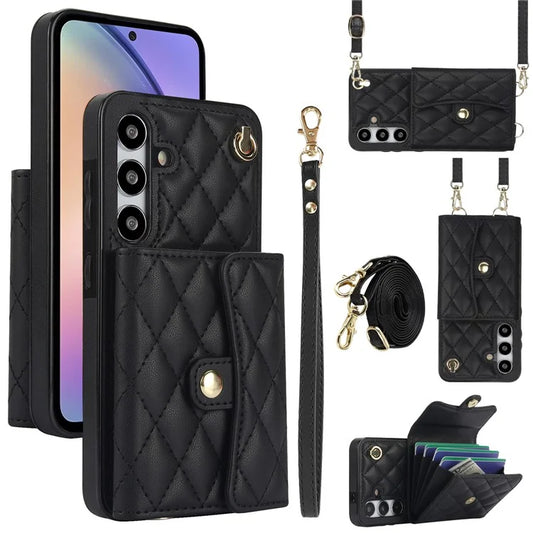 026 For Samsung Galaxy A54 5G Kickstand Card Case RFID Blocking Phone Cover with 2 Straps