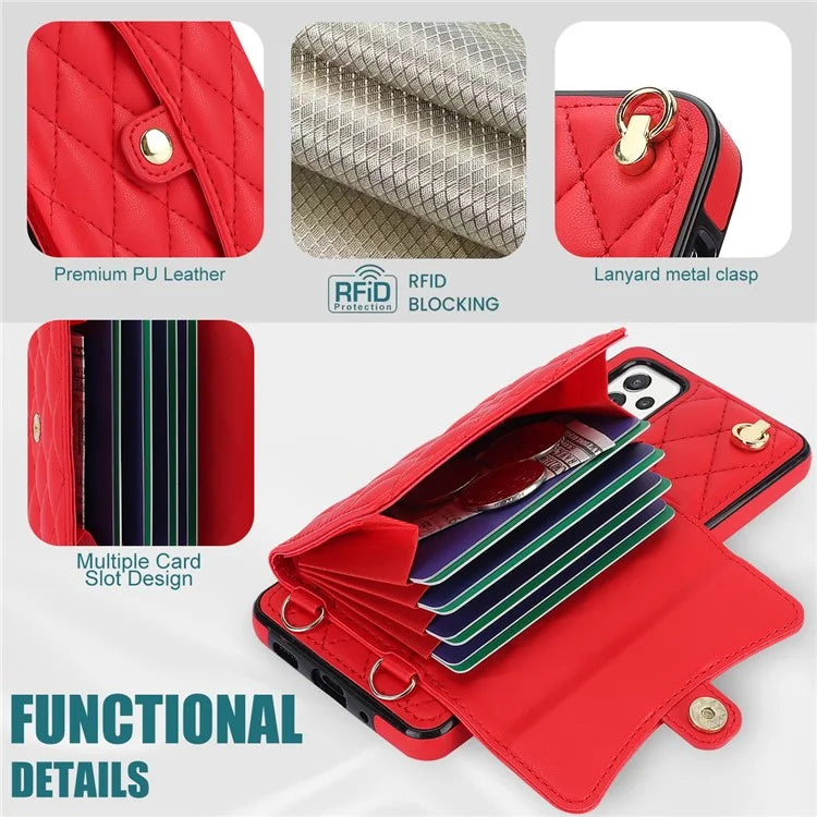 026 For Samsung Galaxy A54 4G / 5G / A52s 5G Crossbody Phone Case Kickstand Card Slots