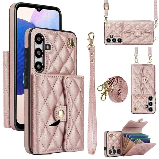 026 For Samsung Galaxy A13 4G / 5G Phone Kickstand Case Card Slots Cover with Straps