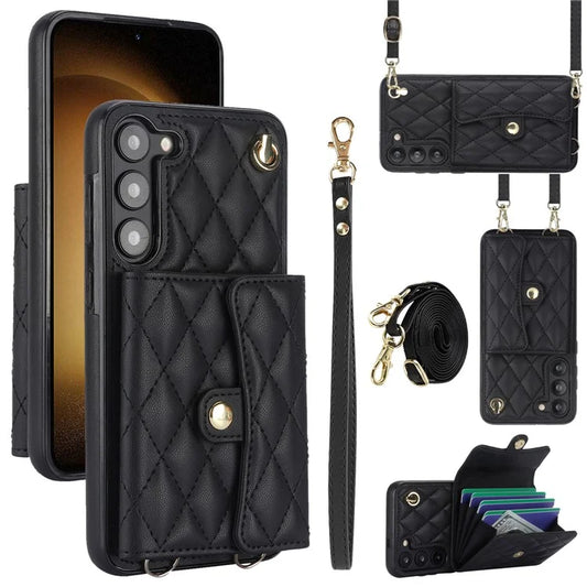026 For Samsung Galaxy S23+ Phone Case with Straps RFID Blocking Card Slots