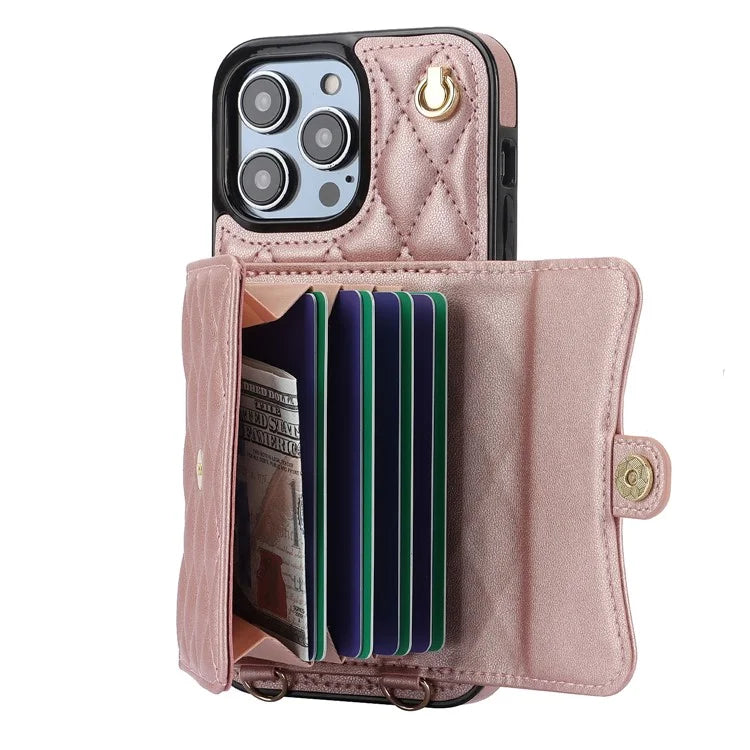 026 For iPhone 13 Pro Case RFID Blocking Card Slots Kickstand Phone Cover