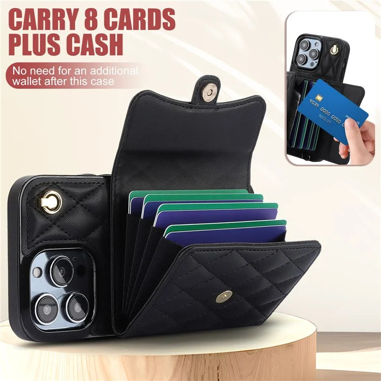 026 For iPhone 13 Pro Case RFID Blocking Card Slots Kickstand Phone Cover