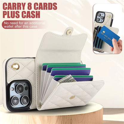 026 For iPhone 13 Pro Case RFID Blocking Card Slots Kickstand Phone Cover