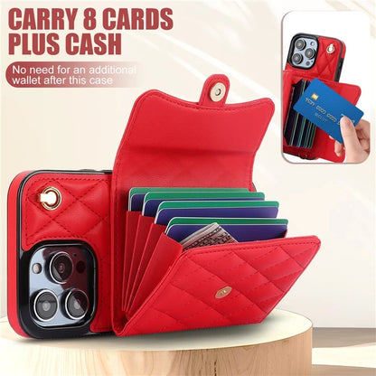 026 For iPhone 13 Pro Case RFID Blocking Card Slots Kickstand Phone Cover