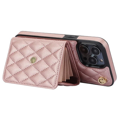 026 For iPhone 13 Pro Max Crossbody Case Leather+TPU Phone Cover Card Slots Kickstand