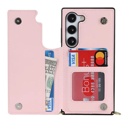 For Samsung Galaxy S24 Case Zipper Pocket RFID Blocking Cover with Shoulder Strap