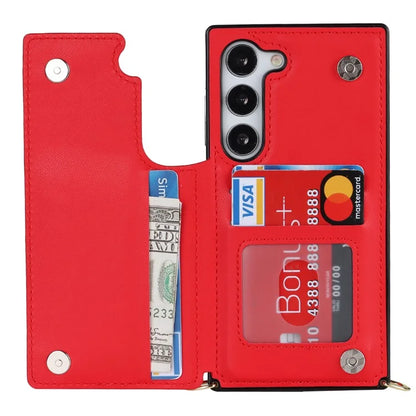 For Samsung Galaxy S24 Case Zipper Pocket RFID Blocking Cover with Shoulder Strap