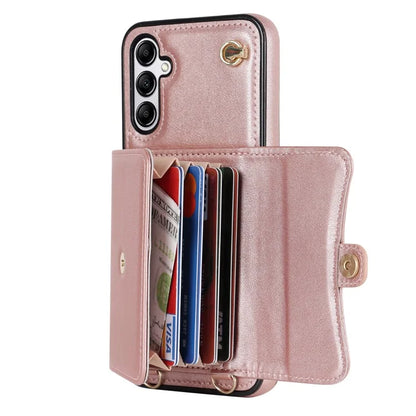 For Samsung Galaxy A15 4G / 5G Kickstand Phone Case with Card Slots and 2 Straps