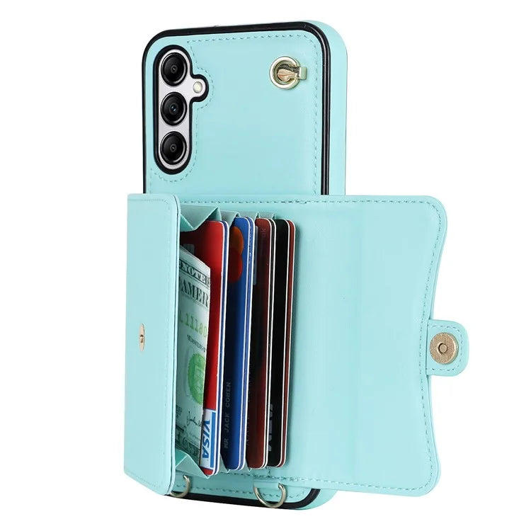 For Samsung Galaxy A15 4G / 5G Kickstand Phone Case with Card Slots and 2 Straps