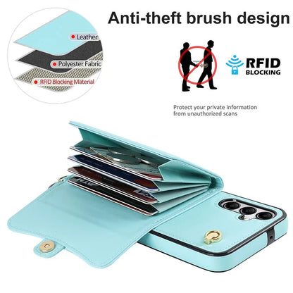 For Samsung Galaxy A15 4G / 5G Kickstand Phone Case with Card Slots and 2 Straps