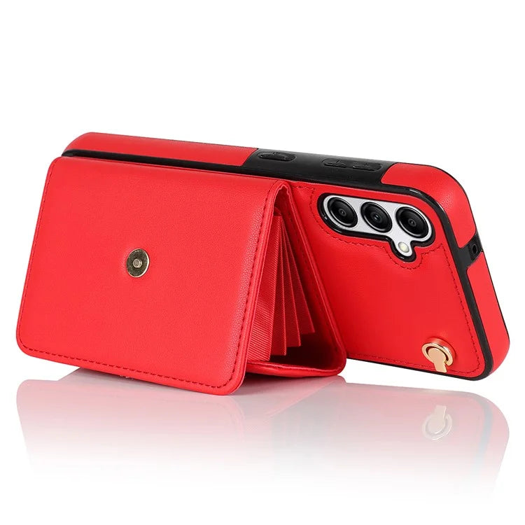 For Samsung Galaxy A15 4G / 5G Kickstand Phone Case with Card Slots and 2 Straps