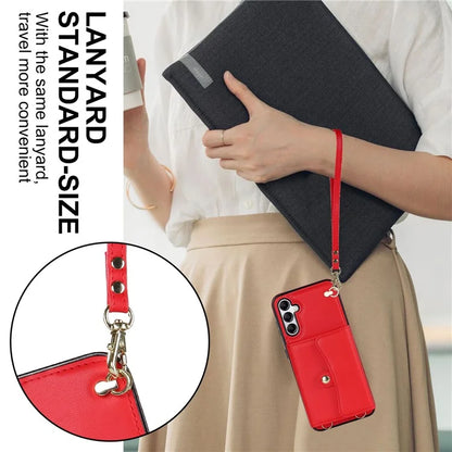 For Samsung Galaxy A15 4G / 5G Kickstand Phone Case with Card Slots and 2 Straps