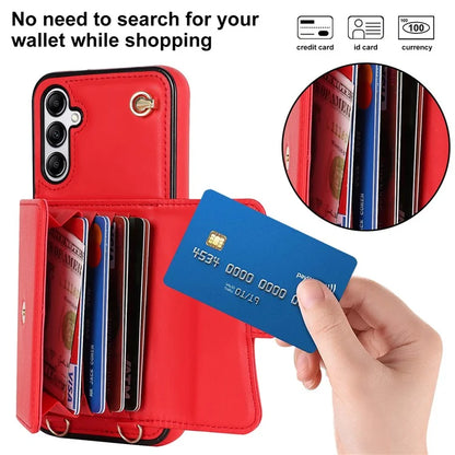 For Samsung Galaxy A15 4G / 5G Kickstand Phone Case with Card Slots and 2 Straps