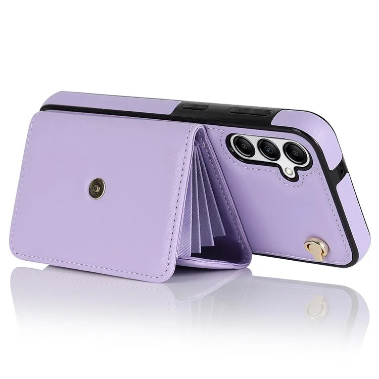 For Samsung Galaxy A15 4G / 5G Kickstand Phone Case with Card Slots and 2 Straps