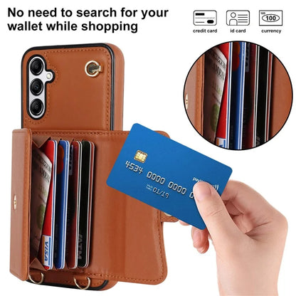 For Samsung Galaxy A15 4G / 5G Kickstand Phone Case with Card Slots and 2 Straps