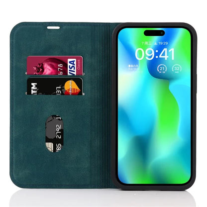 For iPhone 14 Pro Case PU Leather Card Slots Cover Compatible with MagSafe