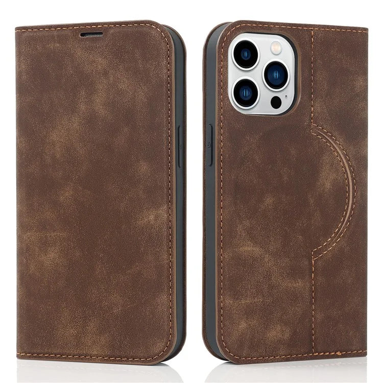 For iPhone 14 Pro Case PU Leather Card Slots Cover Compatible with MagSafe