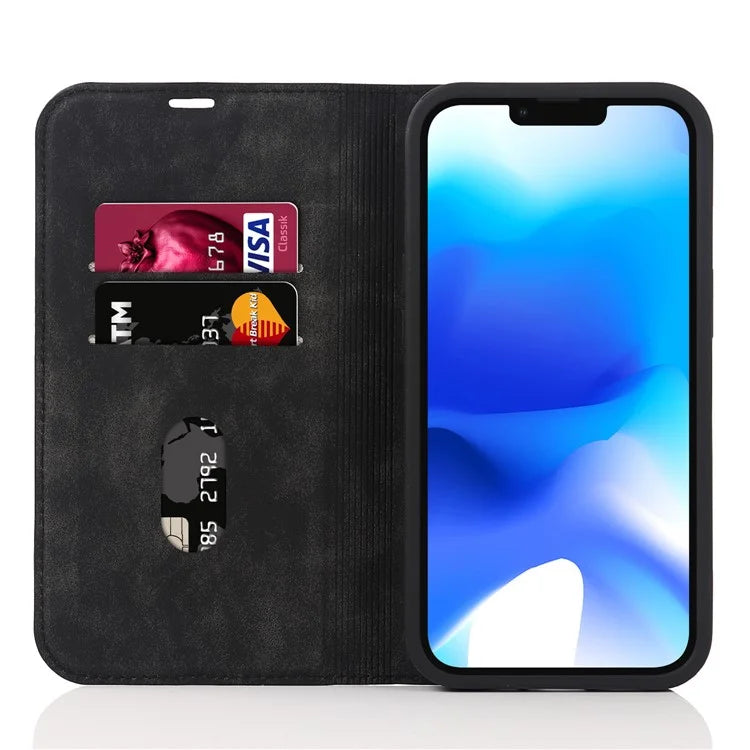 For iPhone 14 Plus Case Magnetic PU Leather RFID Blocking Cell Phone Cover