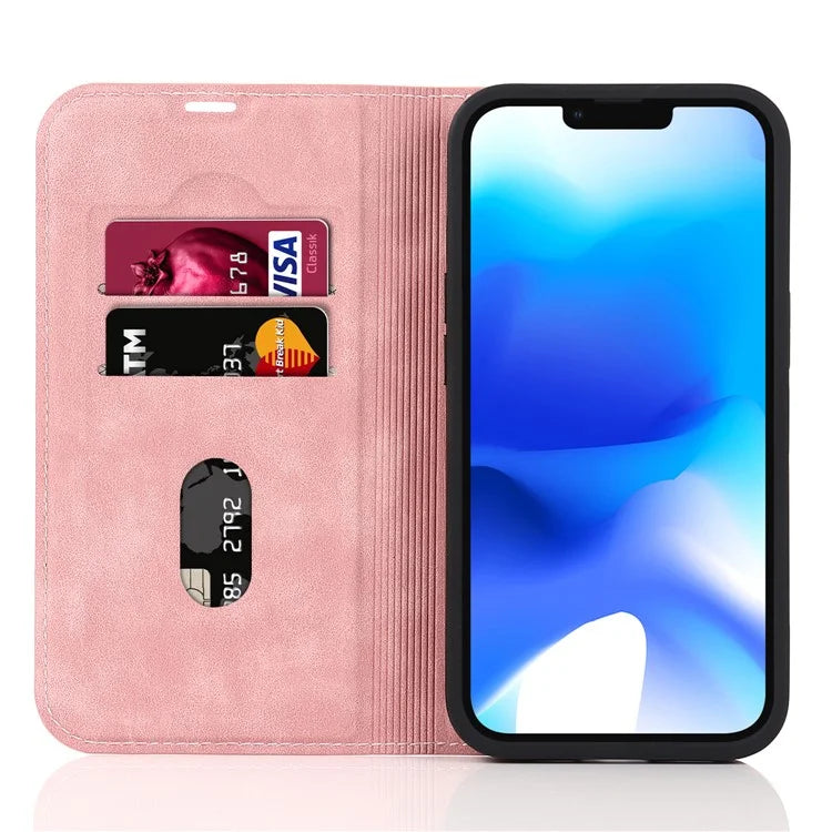 For iPhone 14 Plus Case Magnetic PU Leather RFID Blocking Cell Phone Cover