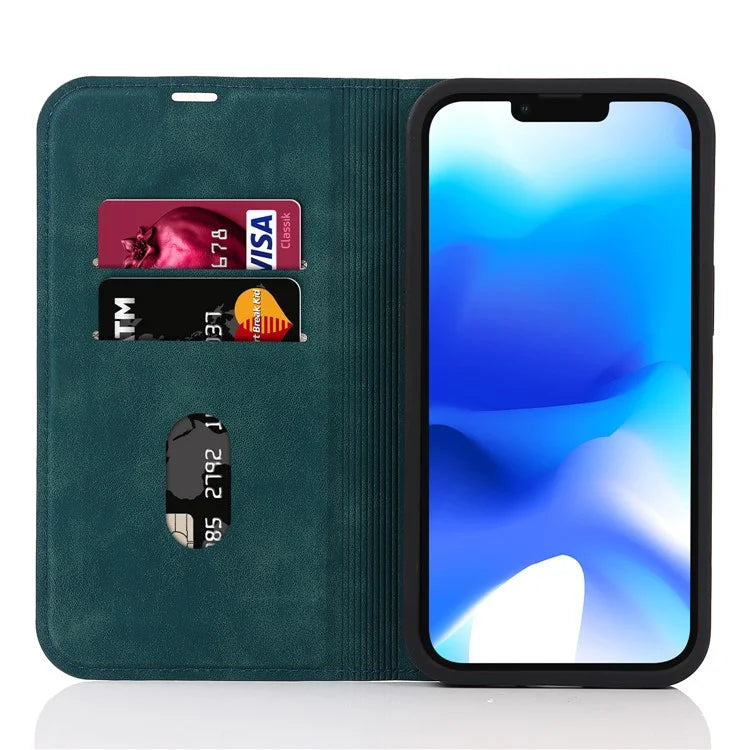 For iPhone 14 Plus Case Magnetic PU Leather RFID Blocking Cell Phone Cover
