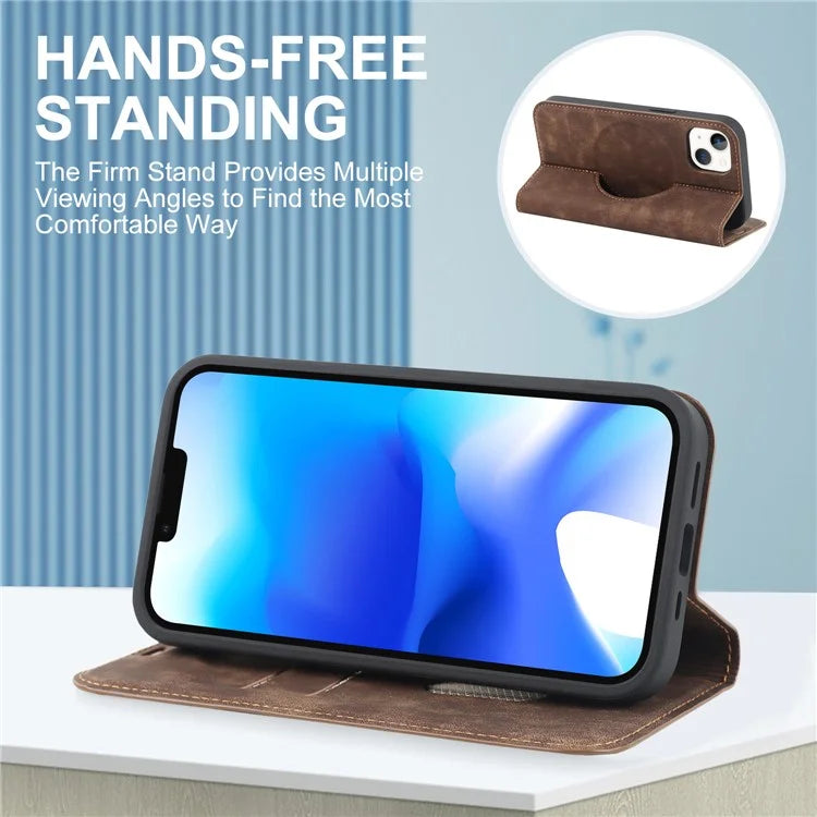 For iPhone 14 Plus Case Magnetic PU Leather RFID Blocking Cell Phone Cover