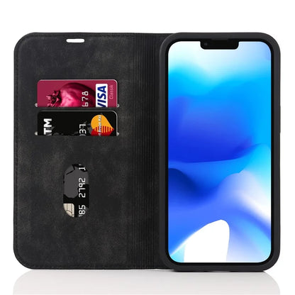 For iPhone 14 Case Magnetic PU Leather Card Holder Phone Protector