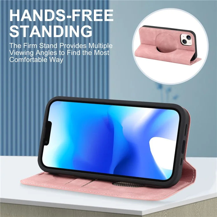 For iPhone 14 Case Magnetic PU Leather Card Holder Phone Protector