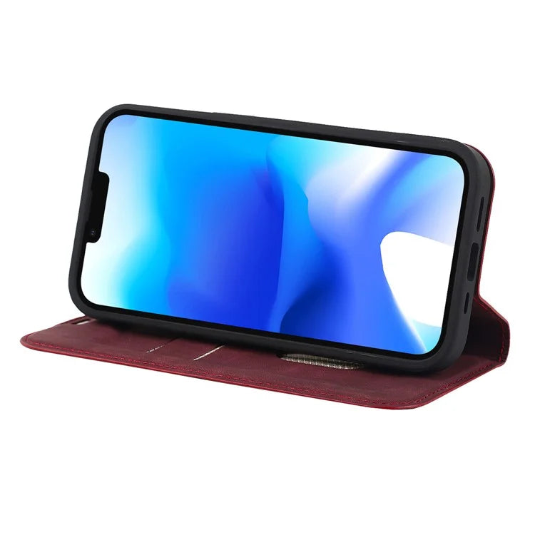 For iPhone 14 Case Magnetic PU Leather Card Holder Phone Protector