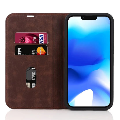 For iPhone 14 Case Magnetic PU Leather Card Holder Phone Protector