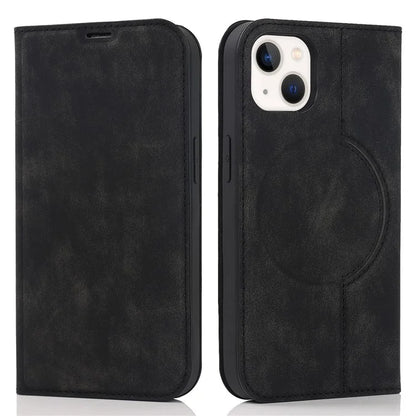 For iPhone 15 Plus Case Magnetic PU Leather+TPU Phone Protector with Foldable Stand
