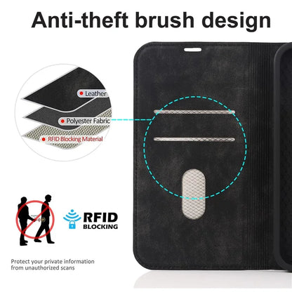 For iPhone 15 Plus Case Magnetic PU Leather+TPU Phone Protector with Foldable Stand