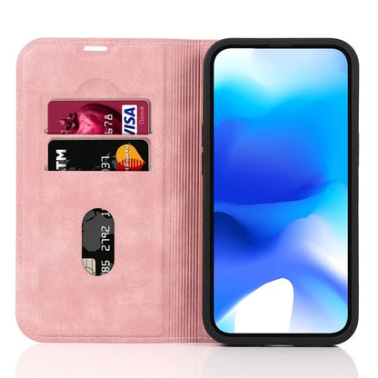 For iPhone 15 Plus Case Magnetic PU Leather+TPU Phone Protector with Foldable Stand