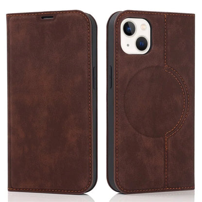For iPhone 15 Plus Case Magnetic PU Leather+TPU Phone Protector with Foldable Stand