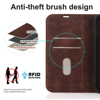 For iPhone 15 Plus Case Magnetic PU Leather+TPU Phone Protector with Foldable Stand