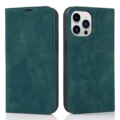 For iPhone 14 Pro Max Case PU Leather RFID Blocking Magnetic Auto-absorbed Cover