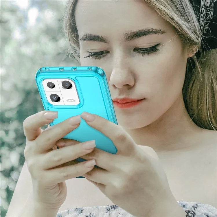 Candy Series for Xiaomi 13 Case Transparent Shockproof TPU Phone Cover Blue