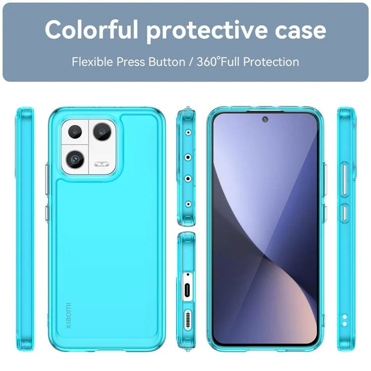Candy Series for Xiaomi 13 Case Transparent Shockproof TPU Phone Cover Blue