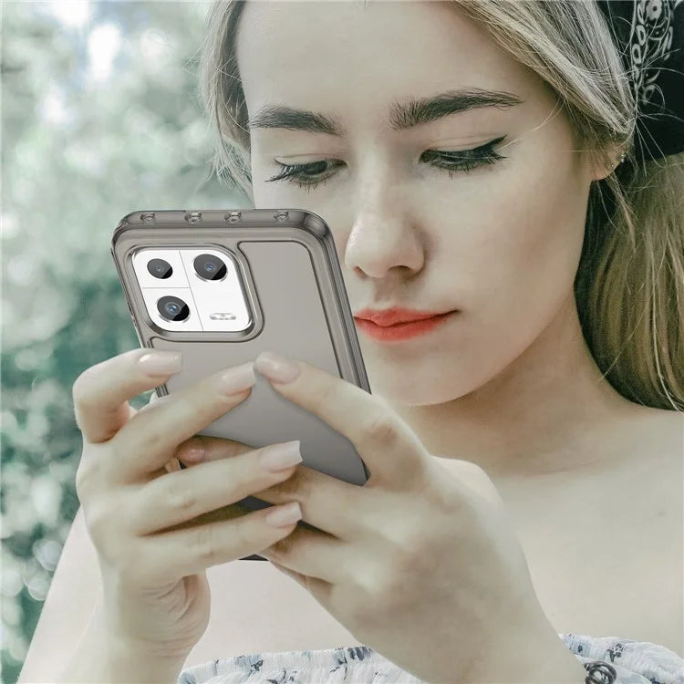 Candy Series for Xiaomi 13 Case Transparent Shockproof TPU Phone Cover Grey