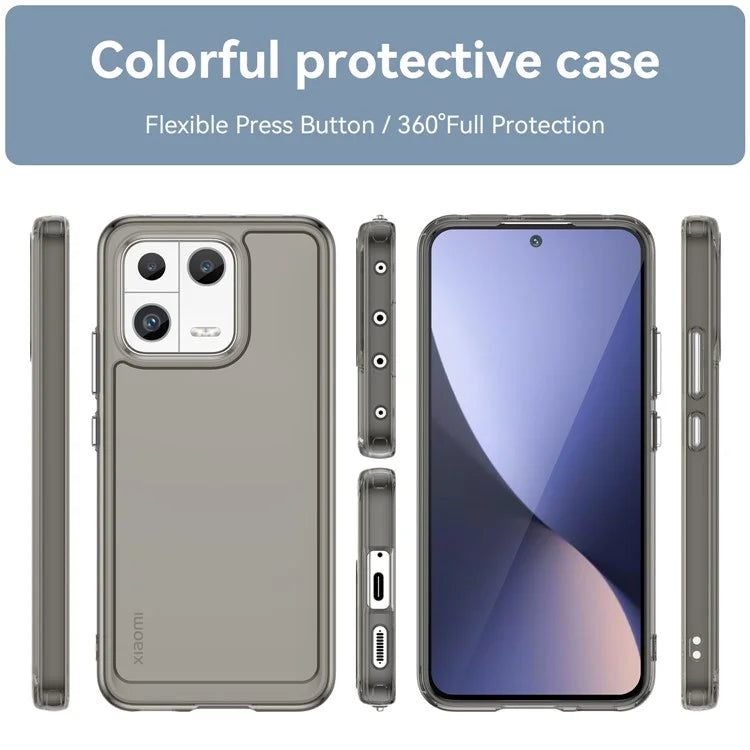 Candy Series for Xiaomi 13 Case Transparent Shockproof TPU Phone Cover Grey