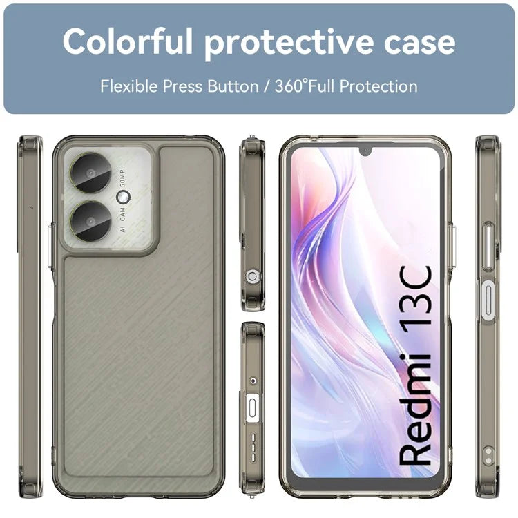 Candy Series for Xiaomi Redmi 13C 4G / 13C 5G / Poco C65 4G Cell Phone Case Clear TPU Back Cover Grey
