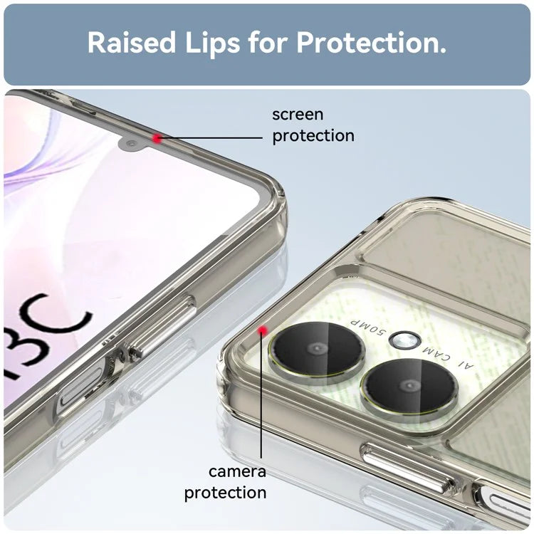 Candy Series for Xiaomi Redmi 13C 4G / 13C 5G / Poco C65 4G Cell Phone Case Clear TPU Back Cover Grey