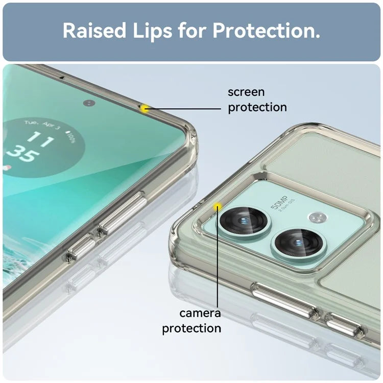 Candy Series for Motorola Edge 40 Neo 5G Back Guard Case Clear TPU Cell Phone Cover Grey