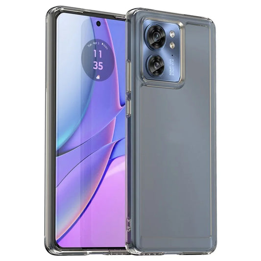 Candy Series for Motorola Edge (2023) 5G Anti-fall Case Clear TPU Cell Phone Cover Grey