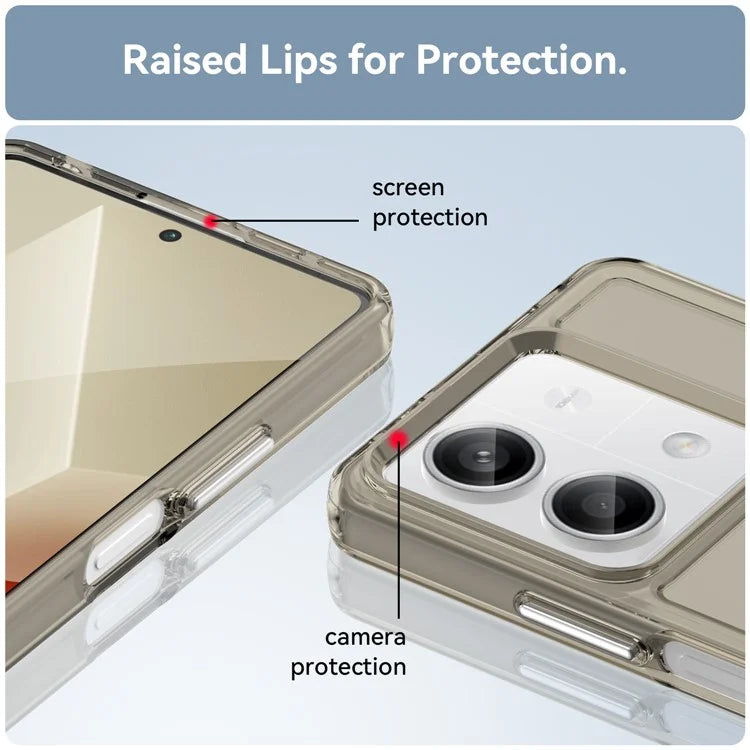 For Xiaomi Redmi Note 13 5G Case Candy Series Clear TPU Cell Phone Cover Grey