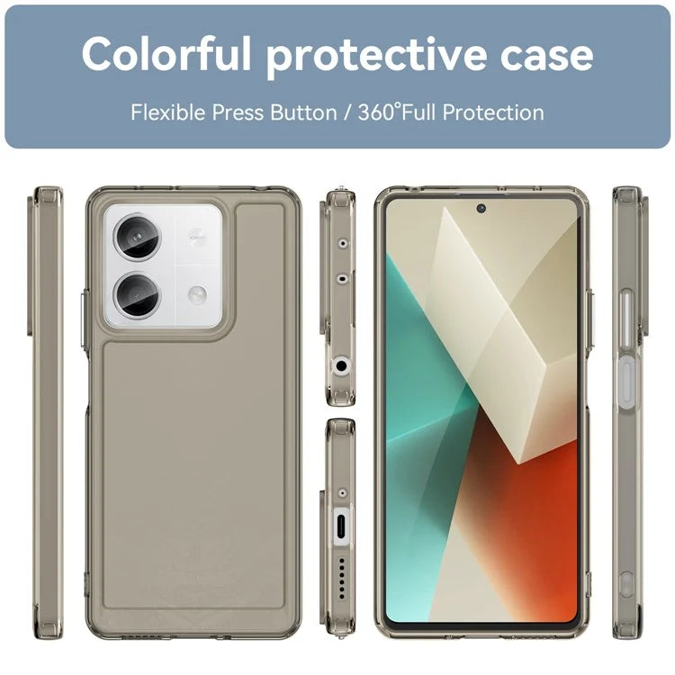 For Xiaomi Redmi Note 13 5G Case Candy Series Clear TPU Cell Phone Cover Grey