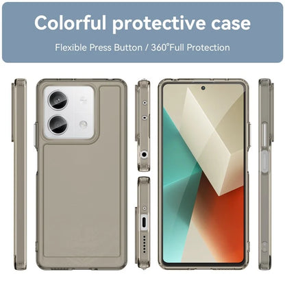 For Xiaomi Redmi Note 13 5G Case Candy Series Clear TPU Cell Phone Cover Grey