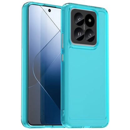 For Xiaomi 14 Pro Case Candy Series Clear TPU Drop Protection Cell Phone Cover Blue