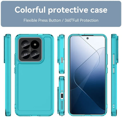 For Xiaomi 14 Pro Case Candy Series Clear TPU Drop Protection Cell Phone Cover Blue